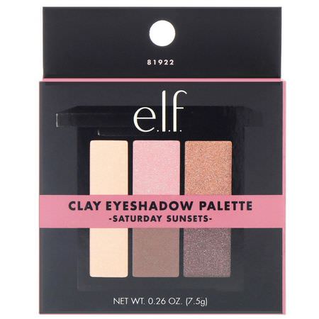 彩妝盤, 眼影: E.L.F, Clay Eyeshadow Palette, Saturday Sunsets, 0.26 oz (7.5 g )