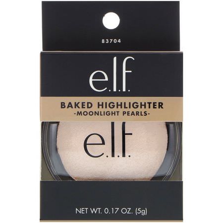 腮紅, 臉頰: E.L.F, Baked Highlighter, Moonlight Pearls, 0.17 oz (5 g)