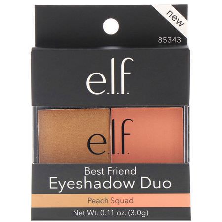 眼影, 眼睛: E.L.F, Best Friend Eyeshadow Duo, Peach Squad, 0.11 oz (3.0 g)