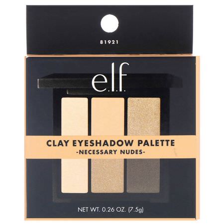 眼影, 眼睛: E.L.F, Clay Eyeshadow Palette, Necessary Nudes, 0.26 oz (7.5 g)