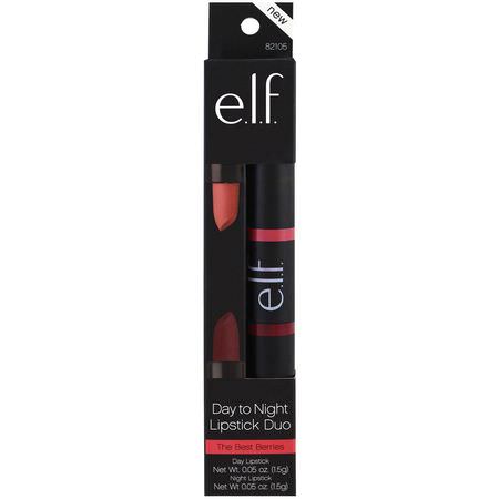 唇膏, 嘴唇: E.L.F, Day To Night, Lipstick Duo, The Best Berries, 0.05 oz (1.5 g)
