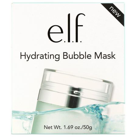 保濕面膜, 果皮: E.L.F, Hydrating Bubble Mask, 1.69 oz (50 g)