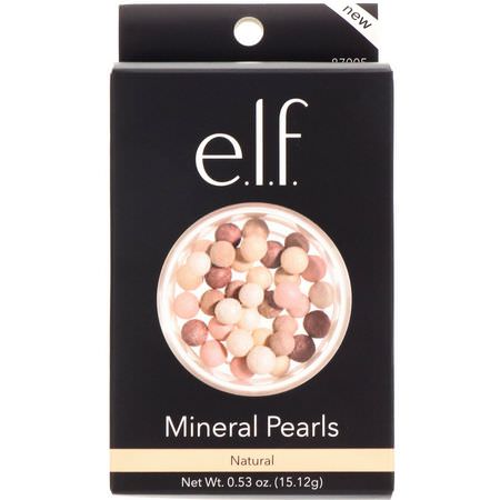 粉餅, 臉部: E.L.F, Mineral Pearls, Natural, .53 oz (15.12 g)