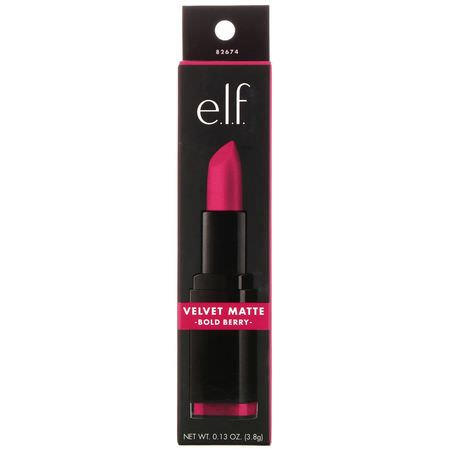 唇膏, 嘴唇: E.L.F, Velvet Matte Lipstick, Bold Berry, 0.14 oz (4.1 g)