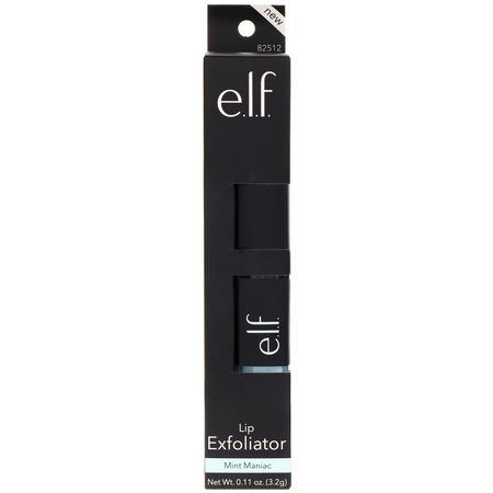 唇部磨砂, 護唇: E.L.F, Lip Exfoliator, Mint Maniac, 0.11 oz (3.2 g)