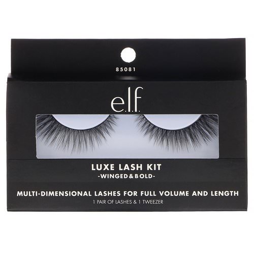E.L.F, Luxe Lash Kit, Winged & Bold, 1 Pair of Lashes & 1 Tweezer Review