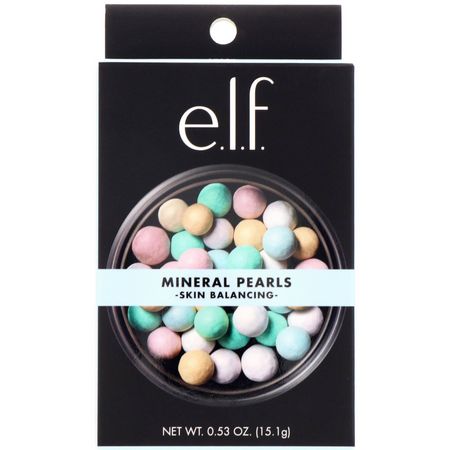 粉餅, 臉部: E.L.F, Mineral Pearls, Skin Balancing, 0.53 oz (15.12 g)