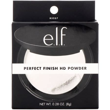 粉餅, 臉部: E.L.F, Perfect Finish, HD Powder, Clear, 0.28 oz (8 g)