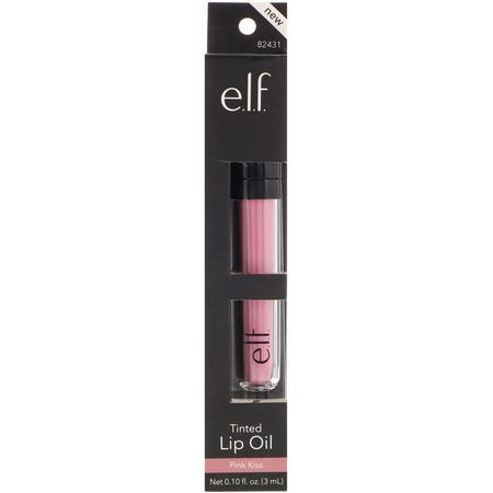 唇彩, 嘴唇: E.L.F, Tinted Lip Oil, Pink Kiss, 0.10 fl oz (3 ml)