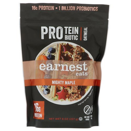 Earnest Eats, Protein Probiotic Oatmeal, Mighty Maple, 8 oz (227 g) Review