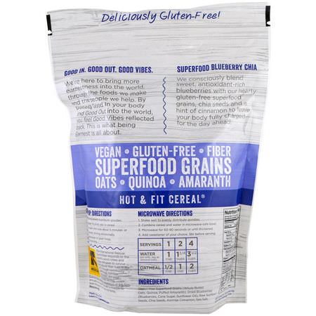 穀物, 燕麥片: Earnest Eats, Superfood Oatmeal, Blueberry + Chia + Cinnamon, 12.6 oz (357 g)