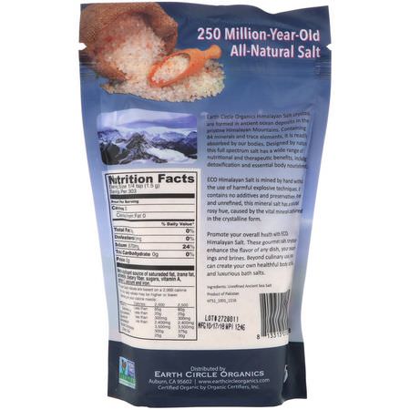 喜馬拉雅粉紅鹽: Earth Circle Organics, Himalayan Salt Crystals, Fine Grain, 16 oz (454 g)