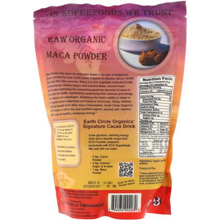 瑪咖, 順勢療法: Earth Circle Organics, Raw Organic Maca Powder, 16 oz (454 g)