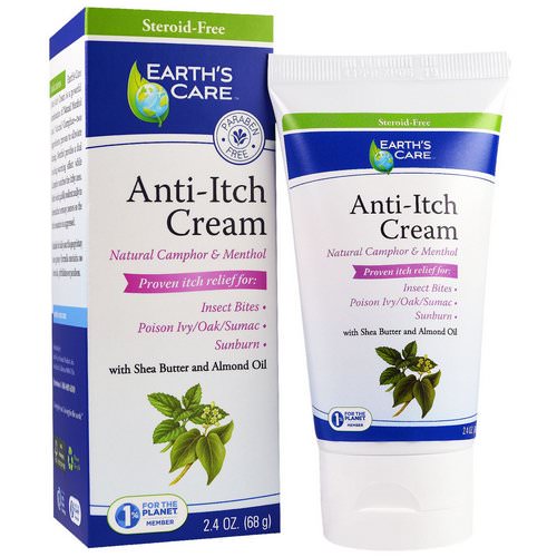 Earth's Care, Anti-Itch Cream, with Shea Butter and Almond Oil, 2.4 oz (68 g) Review