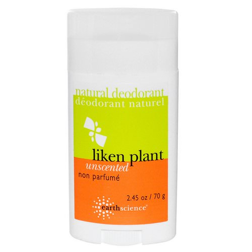 Earth Science, Natural Deodorant, Liken Plant, Unscented, 2.5 oz (70 g) Review