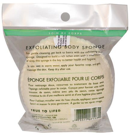 洗澡, 淋浴: Earth Therapeutics, Exfoliating Body Sponge, 1 Sponge
