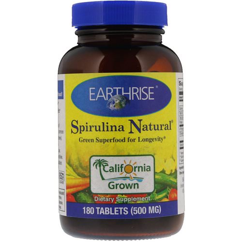 Earthrise, Spirulina Natural, 500 mg, 180 Tablets Review