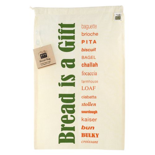 ECOBAGS, Certified Organic Cotton, Printed Reusable Bread Bag, 1 Bag, 11.5