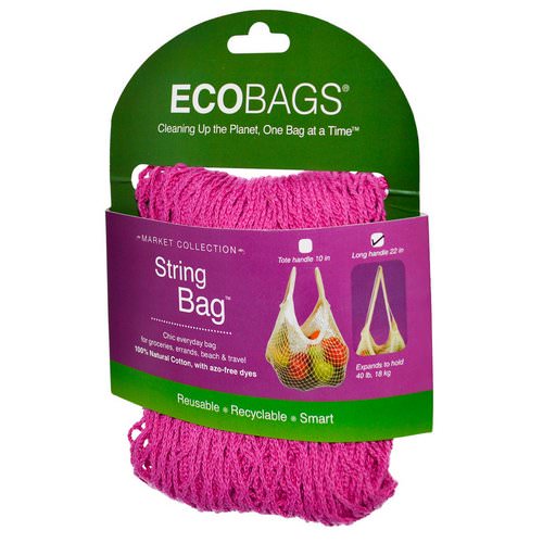 ECOBAGS, Market Collection, String Bag, Long Handle 22 in, Fuchsia, 1 Bag Review