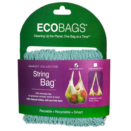 ECOBAGS, Market Collection, String Bag, Tote Handle 10 in, Washed Blue, 1 Bag Review