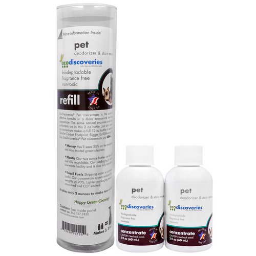 EcoDiscoveries, Pet Deodorizer & Stain Remover, Double Refill Pack, 2 fl oz (60 ml) Each Review