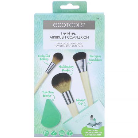 化妝海綿, 化妝刷: EcoTools, Airbrush Complexion Kit, 5 Piece Kit