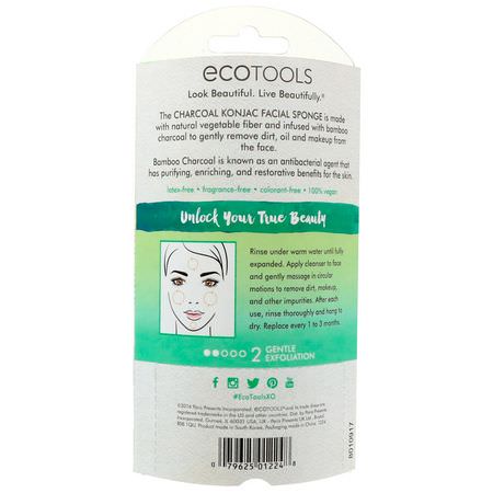 EcoTools Cleansing Tools Charcoal or Activated Charcoal - 木炭或活性炭, 清潔, 磨砂, 色調