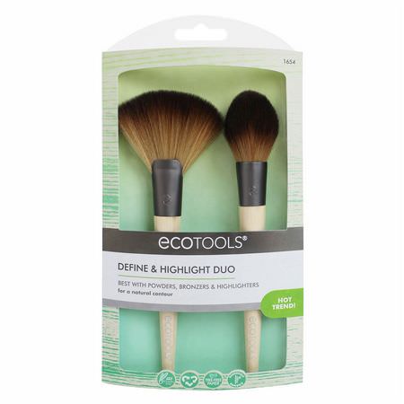 禮品套裝, 化妝刷: EcoTools, Define & Highlight Duo, 2 Brushes