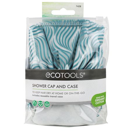 浴室, 淋浴間: EcoTools, Shower Cap & Case, 1 Set