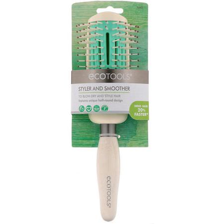 梳子, 髮刷: EcoTools, Styler And Smoother Brush, 1 Brush