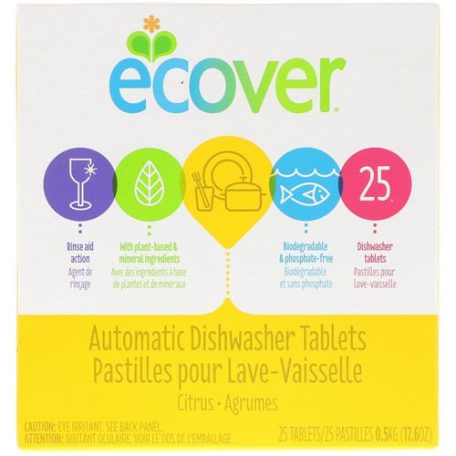 Ecover, Automatic Dishwasher Tablets, Citrus, 25 Tablets, 17.6 oz (0.5 kg) Review