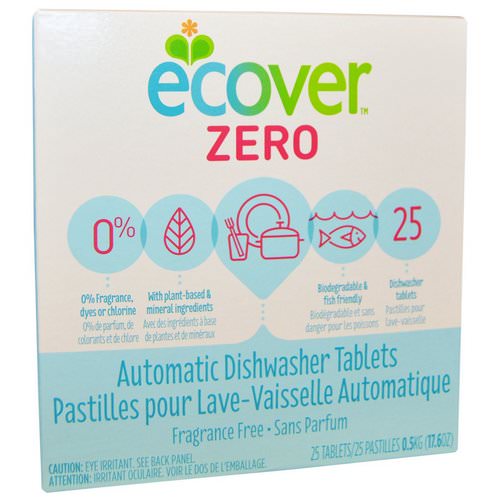 Ecover, Zero, Automatic Dishwasher Tablets, Fragrance Free, 25 Tablets, 17.6 oz (0.5 kg) Review
