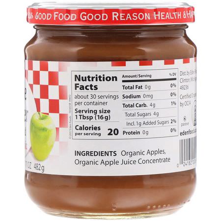 水果醬, 果醬: Eden Foods, Organic Apple Butter Spread, 17 oz (482 g)