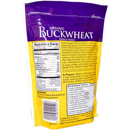 麵包, 穀物: Eden Foods, Organic, Buckwheat, Hulled Whole Grain, 16 oz (454 g)