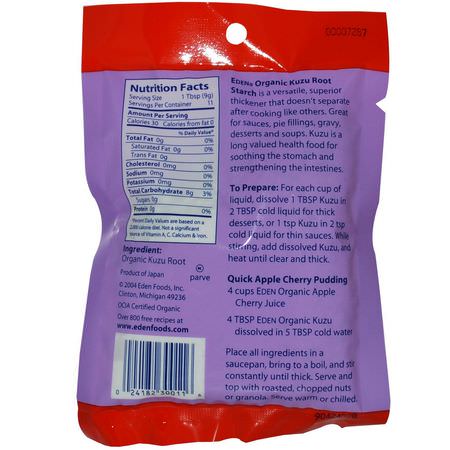 澱粉, 混合物: Eden Foods, Organic Kuzu Root Starch, 3.5 oz (100 g)