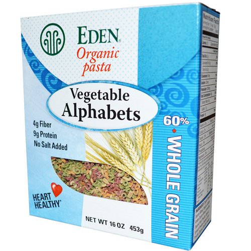 Eden Foods, Organic Pasta, Vegetable Alphabets, 16 oz (453 g) Review