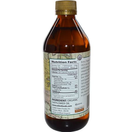 紅花油, 重量: Eden Foods, Organic Safflower Oil, Unrefined, 16 fl oz (473 ml)