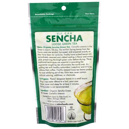 綠茶, 煎茶: Eden Foods, Organic Sencha, Uji Cha, Loose Green Tea, 2.25 oz (63 g)