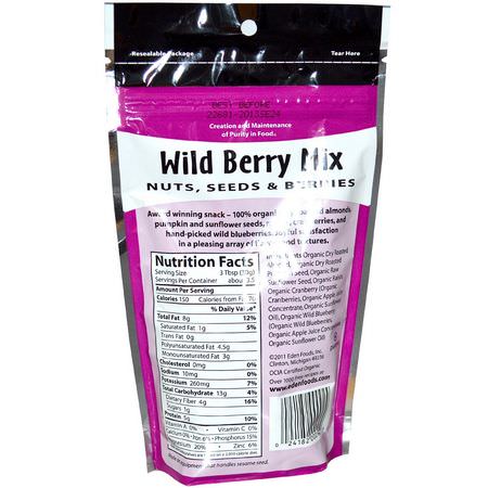零食, 零食: Eden Foods, Organic, Wild Berry Mix, Nuts, Seeds & Berries, 4 oz (113 g)