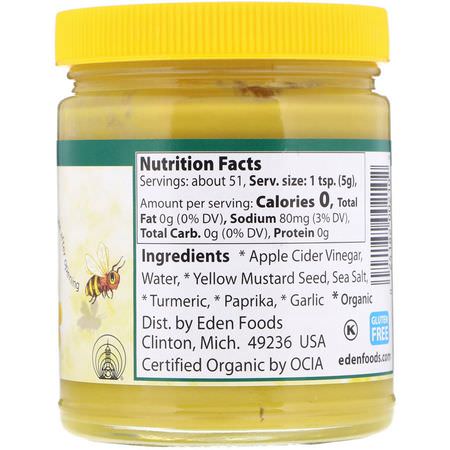 芥末, 醋: Eden Foods, Yellow Mustard, 9 oz