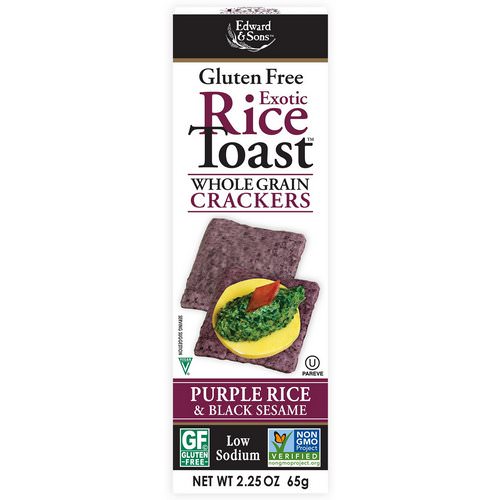 Edward & Sons, Exotic Rice Toast, Whole Grain Crackers, Purple Rice & Black Sesame, 2.25 oz (65 g) Review