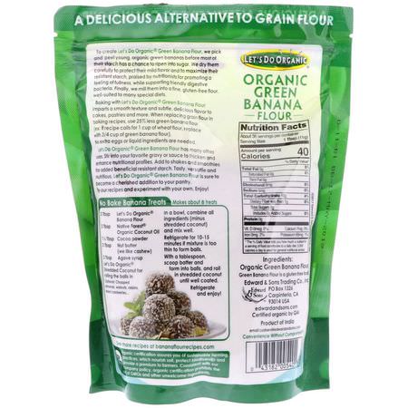 混合物, 麵粉: Edward & Sons, Let's Do Organic, Organic Green Banana Flour, 14 oz (396 g)