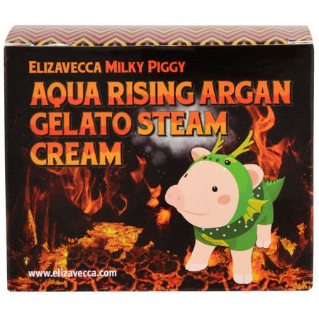 Argan油, K美容保濕霜: Elizavecca, Aqua Rising Argan Gelato Steam Cream, 100 g