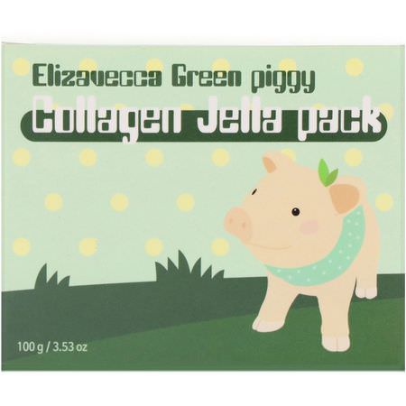 膠原蛋白, 血清: Elizavecca, Green Piggy, Collagen Jelly Pack, 3.53 oz (100 g)