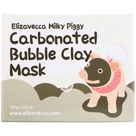 粘土面膜, K-Beauty面膜: Elizavecca, Milky Piggy Carbonated Bubble Clay Mask, 100 g