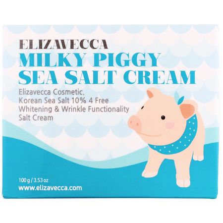 K-美容保濕霜, 乳霜: Elizavecca, Milky Piggy Sea Salt Cream, 100 g