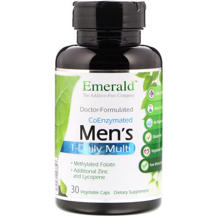 男人的多種維生素, 男人的健康: Emerald Laboratories, CoEnzymated Men's 1-Daily Multi, 30 Vegetable Caps