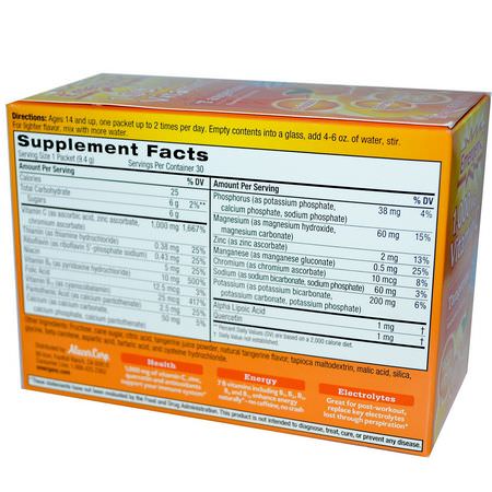 流感, 咳嗽: Emergen-C, Vitamin C, Flavored Fizzy Drink Mix, Tangerine, 1,000 mg, 30 Packets, 9.4 g Each