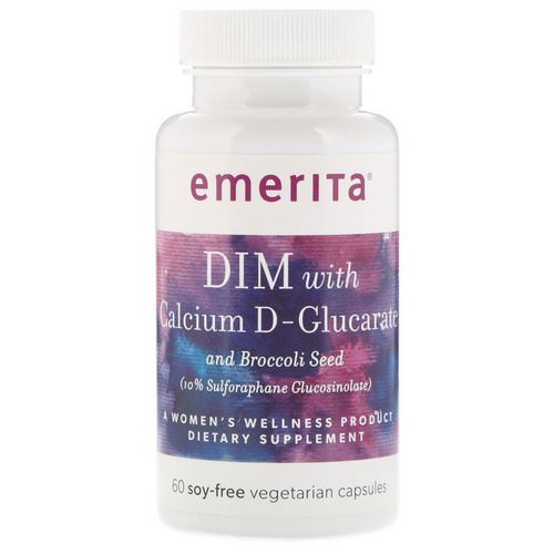 Emerita, DIM With Calcium D-Glucarate and Broccoli Seed, 60 Soy-Free Vegetarian Capsules Review