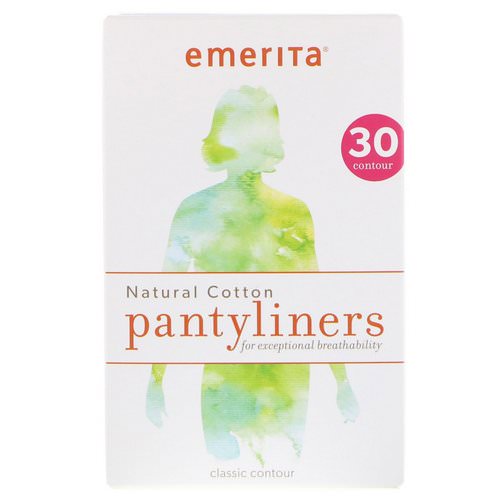 Emerita, Natural Cotton Pantyliners, Classic Contour, 30 Pantyliners Review
